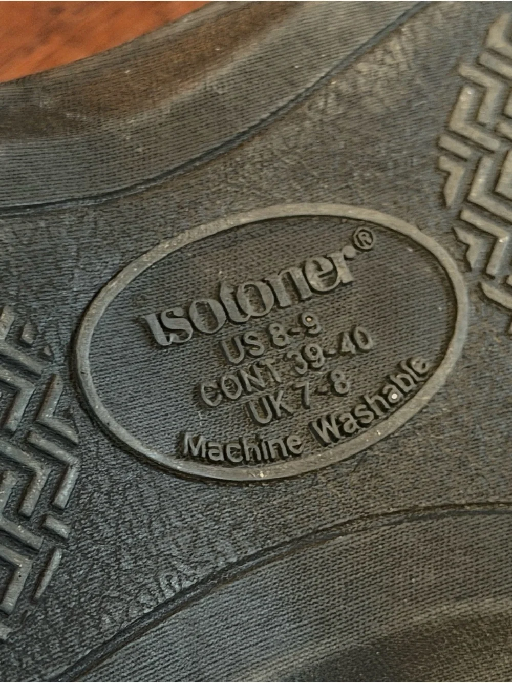 isotoner Tan Suede Clog Slippers with Gray Sherpa Trim